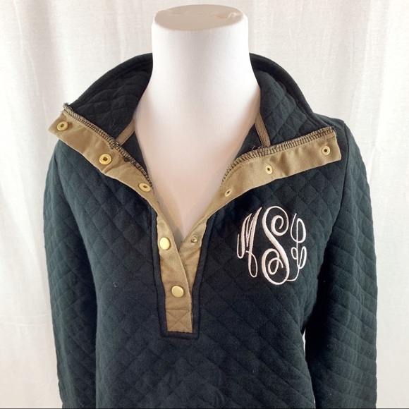 Marley Lilly monogram MLS quilted tunic sweatshirt NWT - Picture 2 of 15